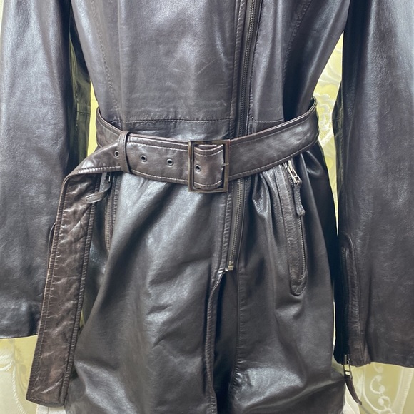 Bod and Christensen 90’s Brown Leather Jacket - Picture 4 of 14